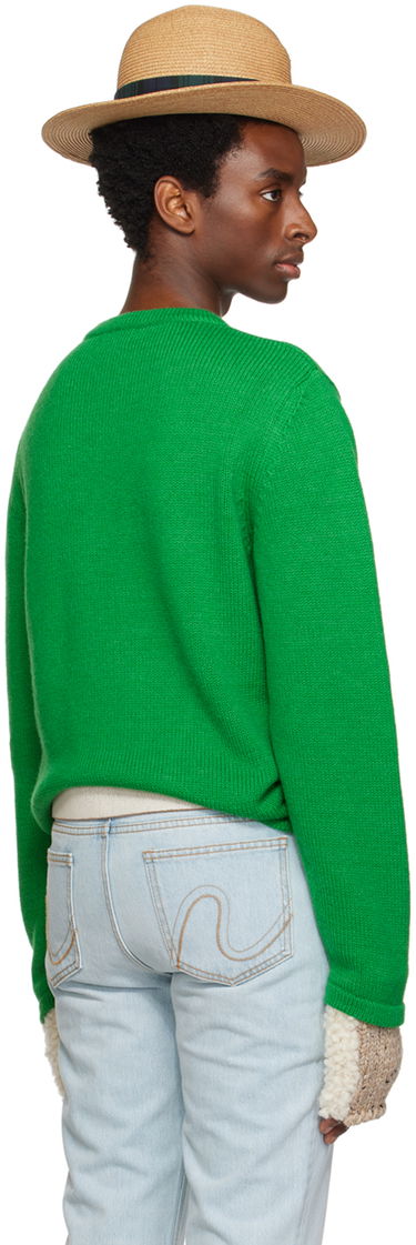 Sweater ERL ERL Men's Patch V-Neck Sweater Grøn | ERL06N008, 2