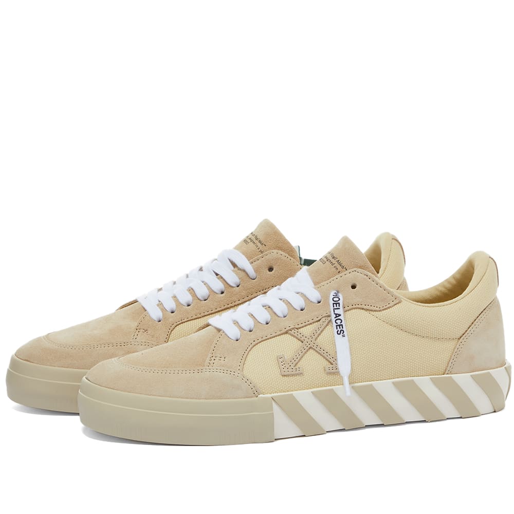 Sneakers og sko Off-White Low Vulcanised Canvas Suede Sneaker Beige | OMIA085S22LEA0016161, 1