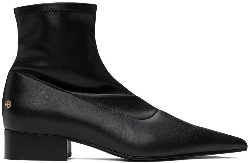 Tøj Anine Bing ANINE BING Hilda Flat Ankle Boots Sort | A-14-1209-000, 0