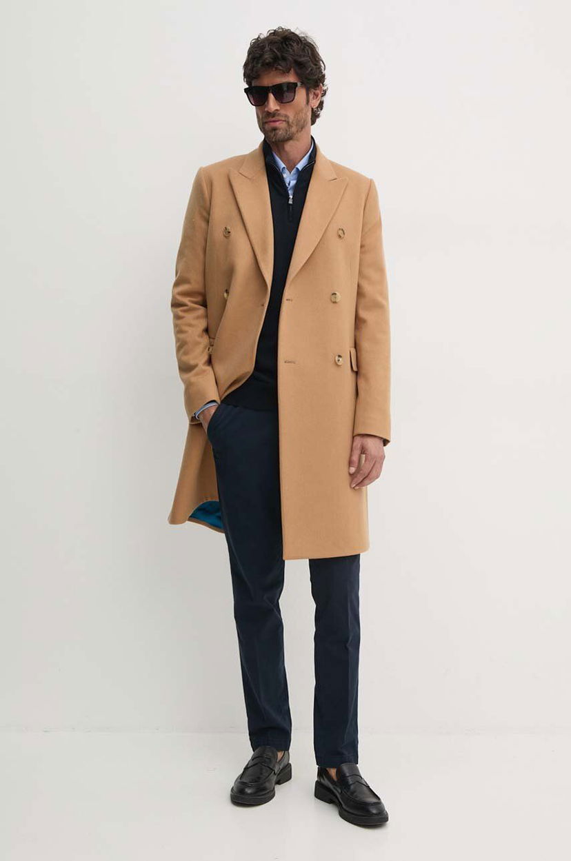 Frakker Paul Smith Paul Smith Double-Breasted Wool Coat Beige | M1R.224P.N00110