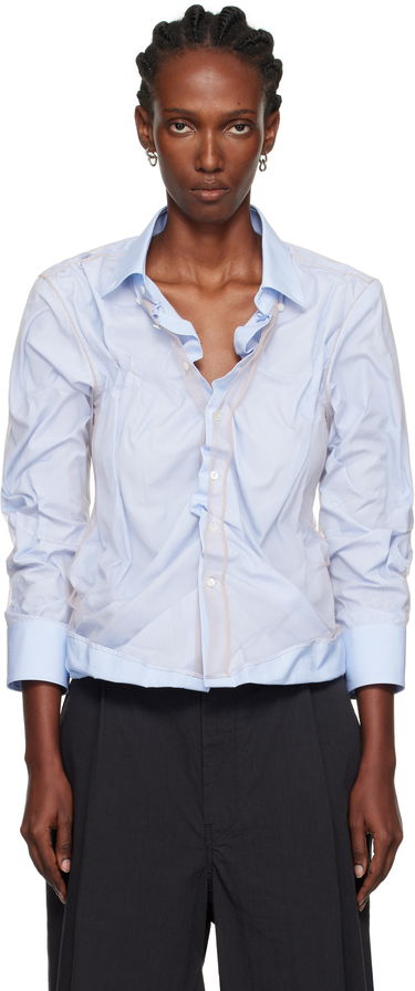 Skjorte Maison Margiela Maison Margiela Organic Cotton Button-Down Shirt Blå | S29DL0218 MTN125, 0