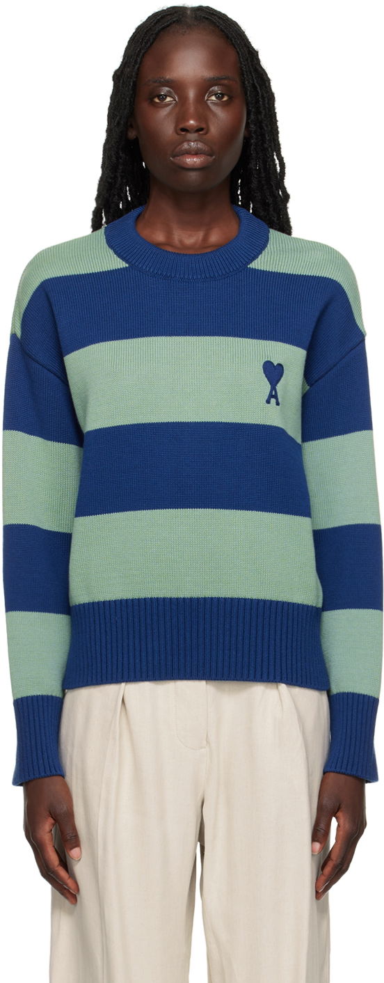 Sweater AMI SSENSE x Sweater Mørkeblå | SPUKS009.016.4004, 0