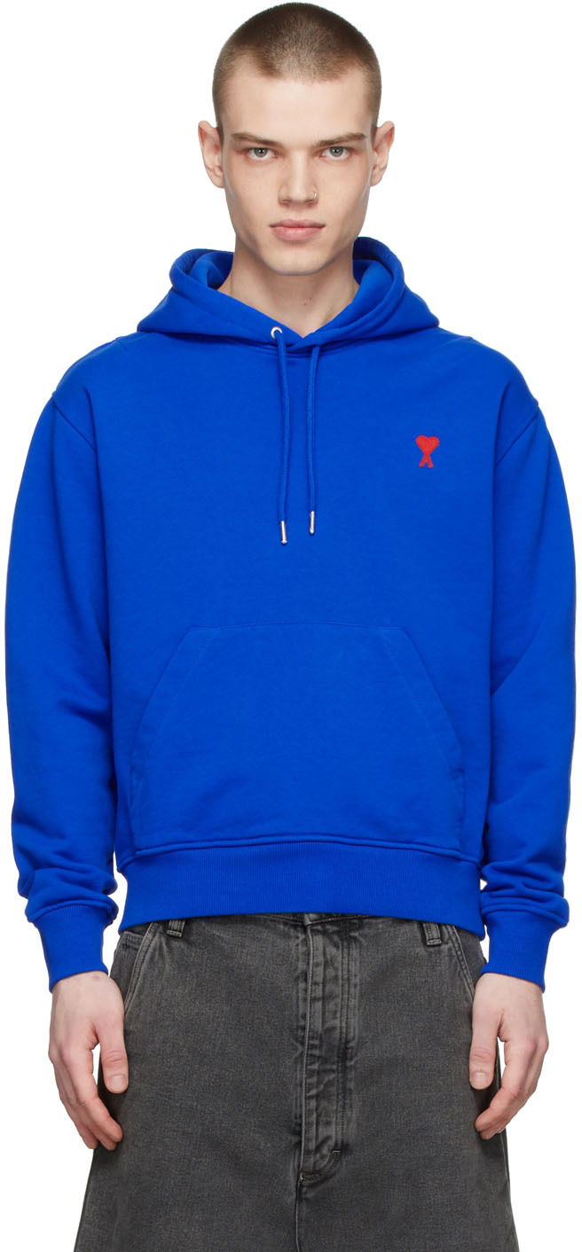 Sweatshirt AMI AMI De Cœur Hoodie Blå | A21HJ008.730