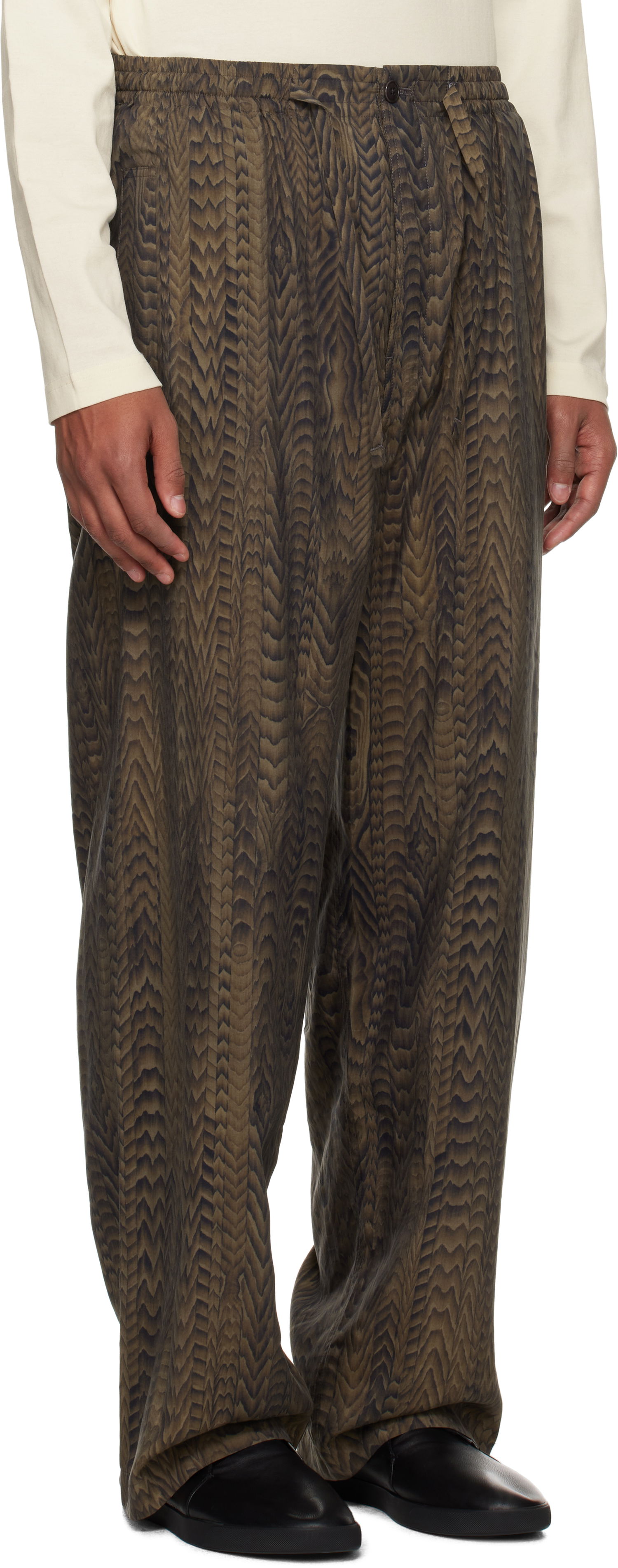 Bukser LEMAIRE Printed Pyjama Pants Grøn | PA1160 LF1323, 1