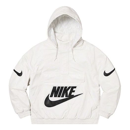 Vindjakke Supreme Supreme x Nike Leather Anorak Hvid | SUP-FW19-10726, 0