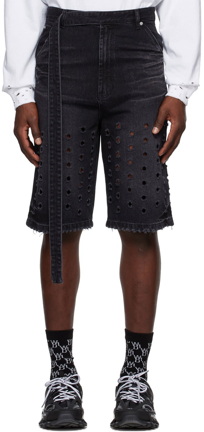 Shorts We11done We11done Denim Eyelet Shorts Sort | WD-DP1-22-358-M-WB, 0
