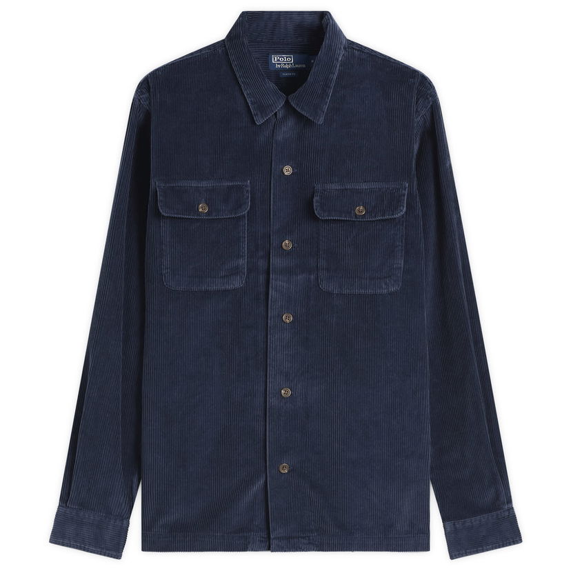 Skjorte Polo by Ralph Lauren Corduroy Overshirt Mørkeblå | 710981753003-NVY