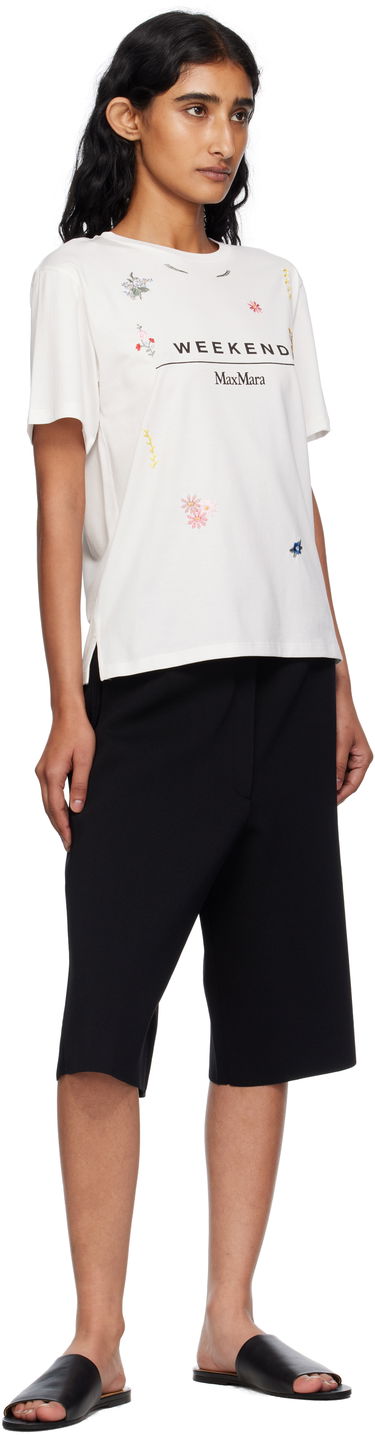 T-shirt Max Mara Weekend Max Mara Olga Floral Embroidered T-Shirt Hvid | 2515971042600, 3