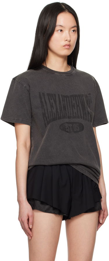 T-shirt Alexander Wang Alexander Wang.t Distressed Logo T-Shirt Grå | 4CC2251542, 1
