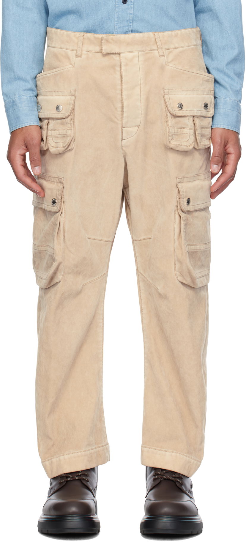 Cargo bukser DSQUARED2 Grunge Denim Cargo Pants Beige | S71KB0634_D35138