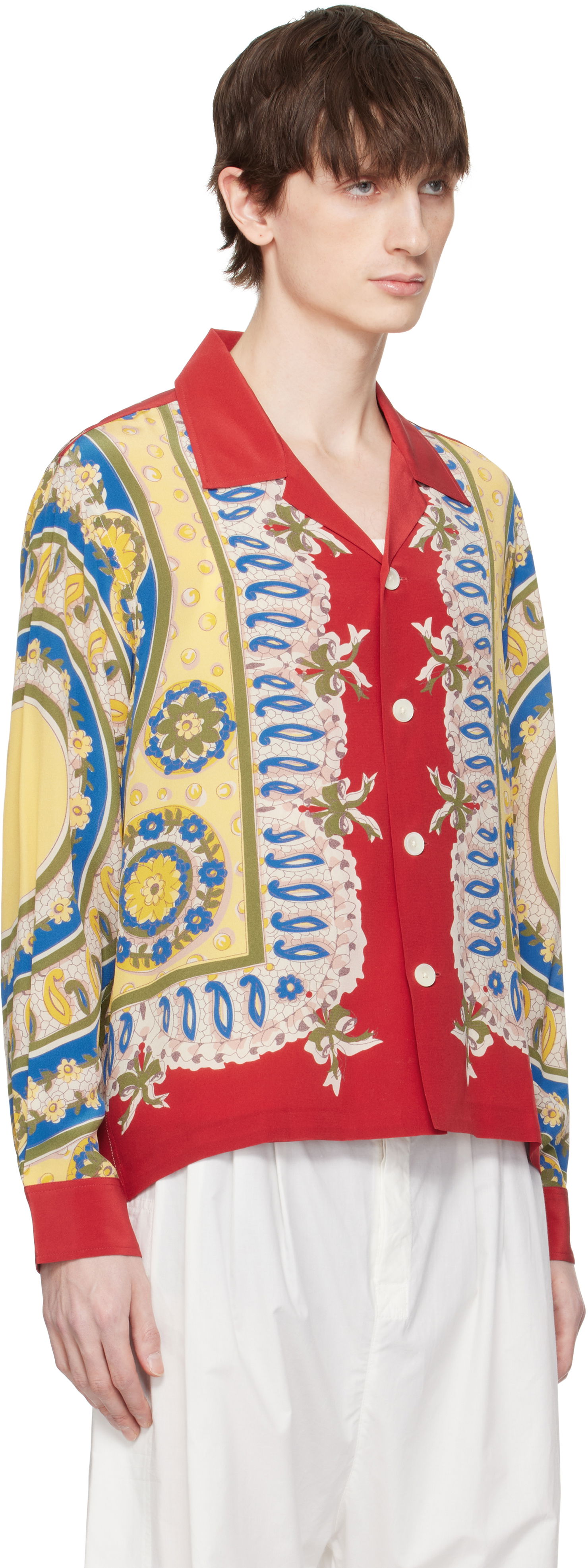 Skjorte Bode Bode Bricolage Long Sleeve Shirt Rød | MRS25SH001, 1