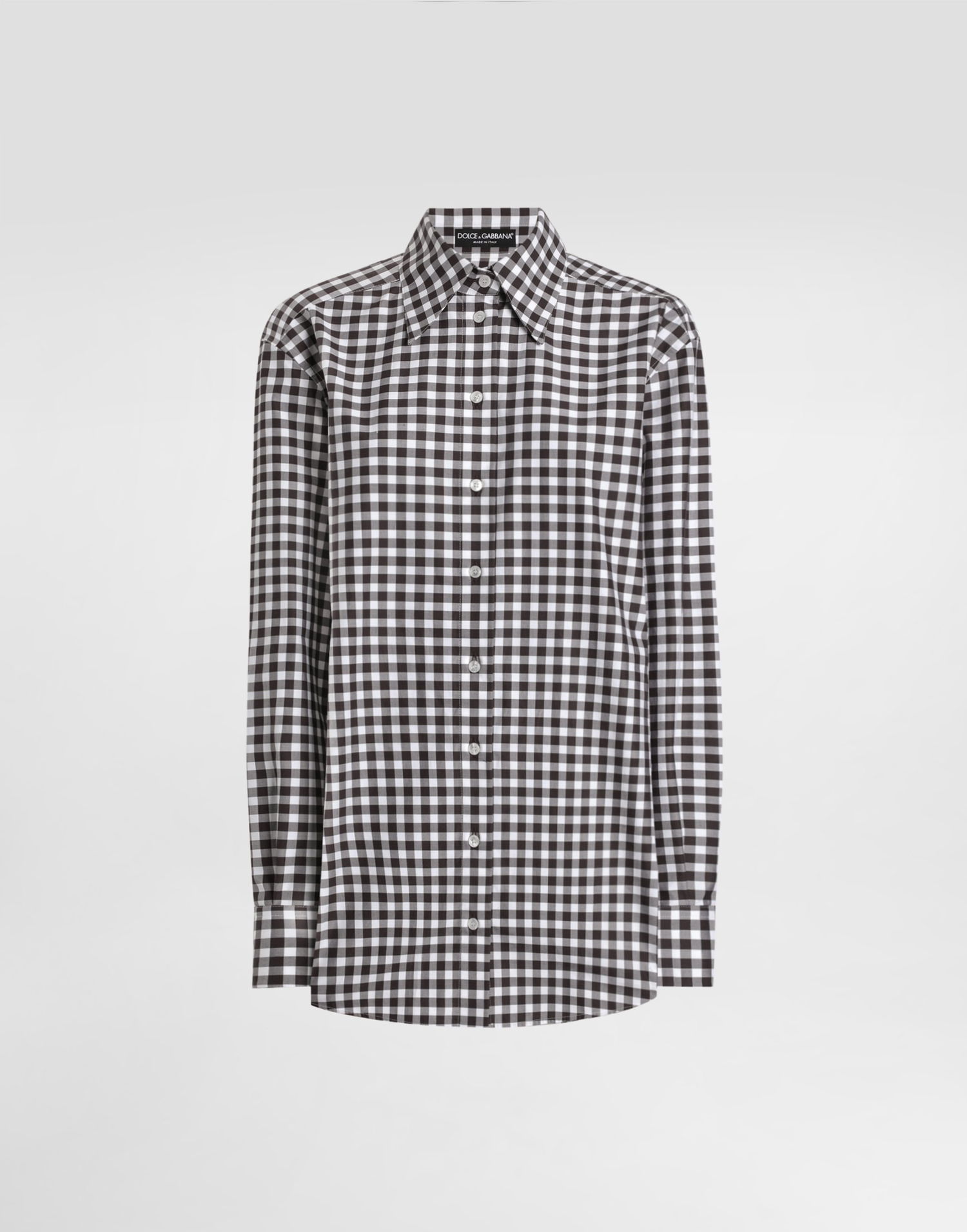 Skjorte Dolce & Gabbana Dolce & Gabbana Cotton Gingham Check Button-Down Shirt Brun | F5Q08TFQ5MYS8101, 0