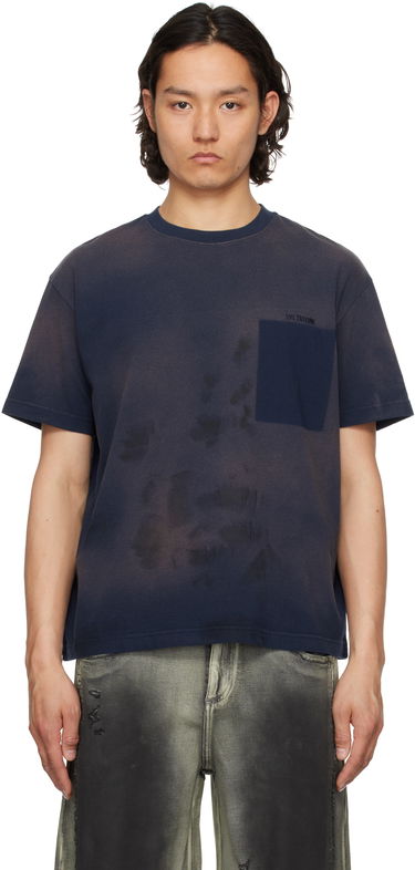 T-shirt We11done We11done Embroidered Grunge T-Shirt Mørkeblå | WD-TT1-25-725-U-NV, 0