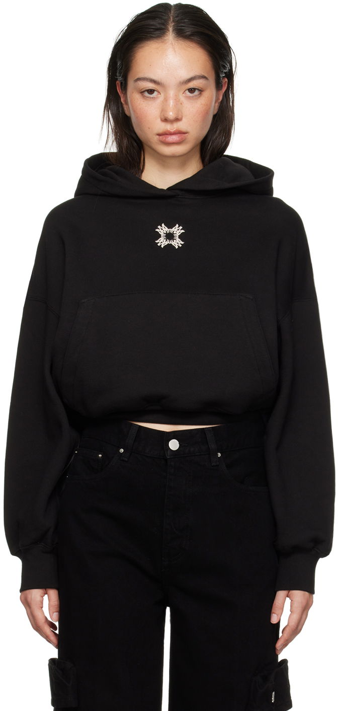 Sweatshirt AMIRI Amiri MA Quad Cropped Hoodie Sort | AWJYHD1015