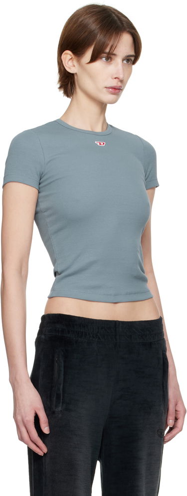Crop top Diesel Diesel T-Ele-Long-D Ribbed Cropped T-Shirt Blå | A14961 0EJAI, 1