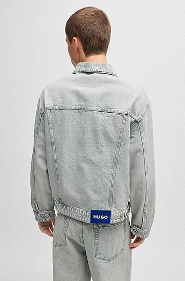 Jakke BOSS Stonewashed Denim Jacket Grå | 50534538, 1
