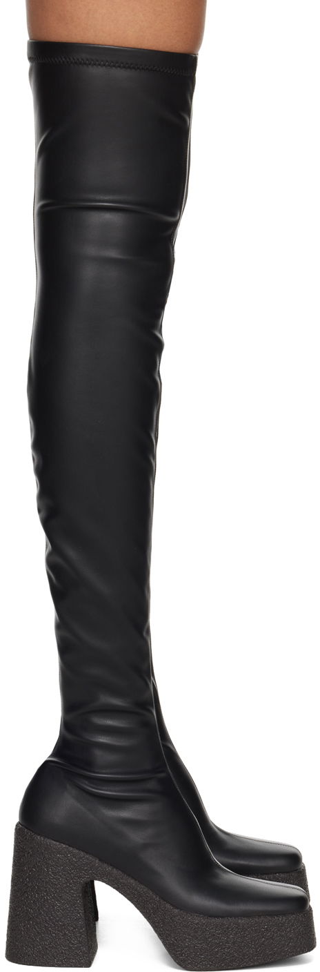 Sneakers og sko Stella McCartney Stella McCartney Skyla Thigh-High Platform Boots Sort | 596408W1CV0