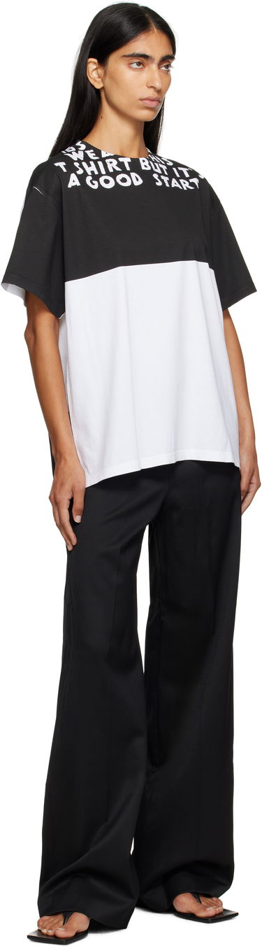 T-shirt Maison Margiela MM6 Maison Margiela Two-Tone T-Shirt Sort | SH2GC0033 M20048, 3