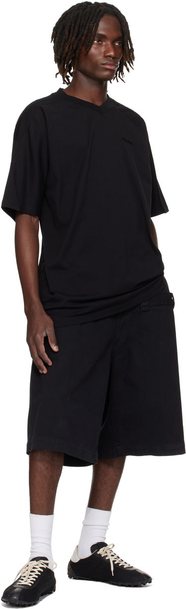 T-shirt VETEMENTS Cut-Up V-Neck T-shirt Sort | UH76TR260B, 3