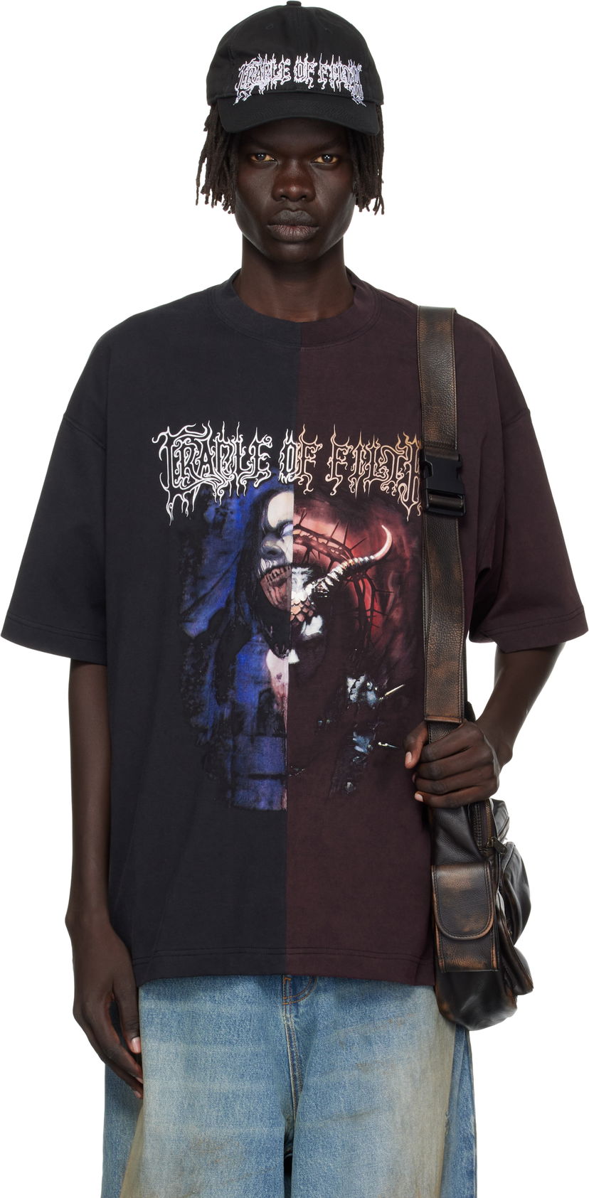 T-shirt VETEMENTS Vetements Cradle of Filth Cut-Up Oversized T-Shirt Sort | UCF76TR900BR