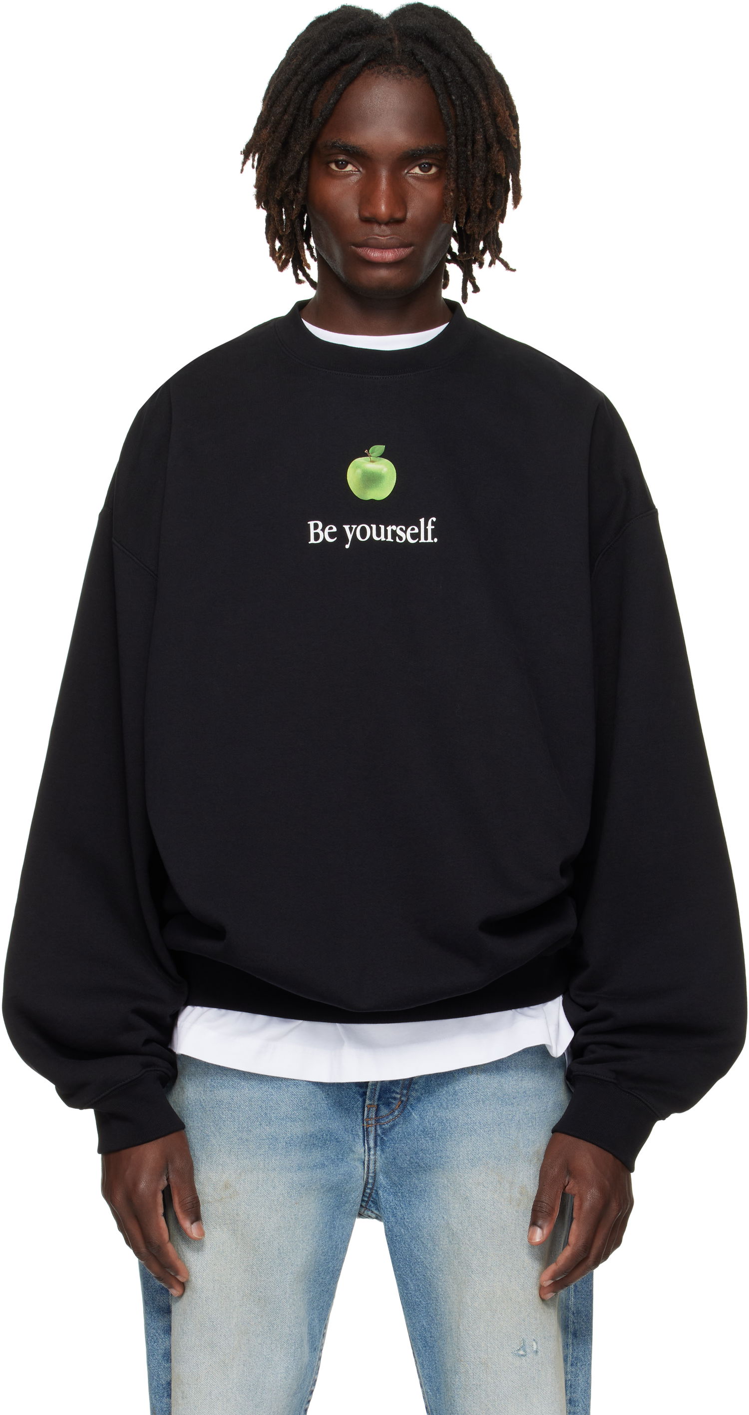 Sweatshirt VETEMENTS VETEMENTS 'Be Yourself' Oversized Sweatshirt Sort | UH76HD350B, 0