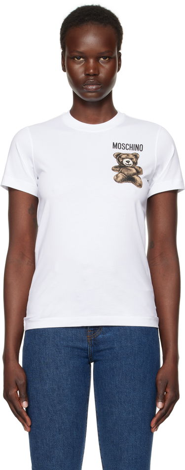 T-shirt Moschino Teddy Bear Print T-Shirt Hvid | V070805411001, 0