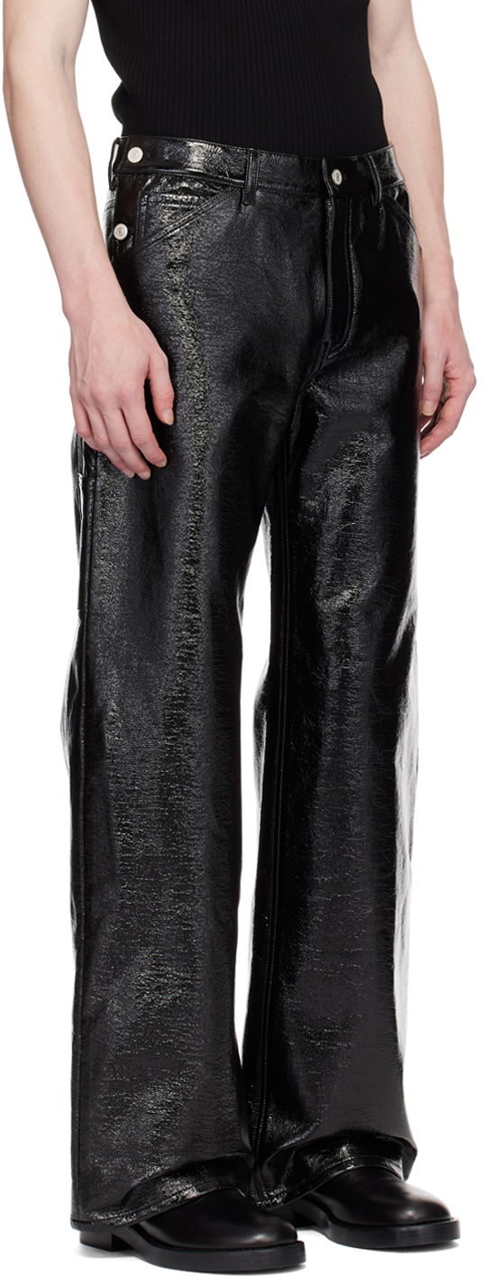 Cargo bukser Courrèges Sailor Black Vinyl Trousers Sort | 124CPA188VY0014, 1