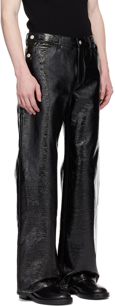 Cargo bukser Courrèges Sailor Black Vinyl Trousers Sort | 124CPA188VY0014, 1