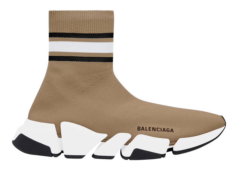 Sneakers og sko Balenciaga Balenciaga Speed 2.0 Recycled Knit Stripes Brun | 674617W2F619119