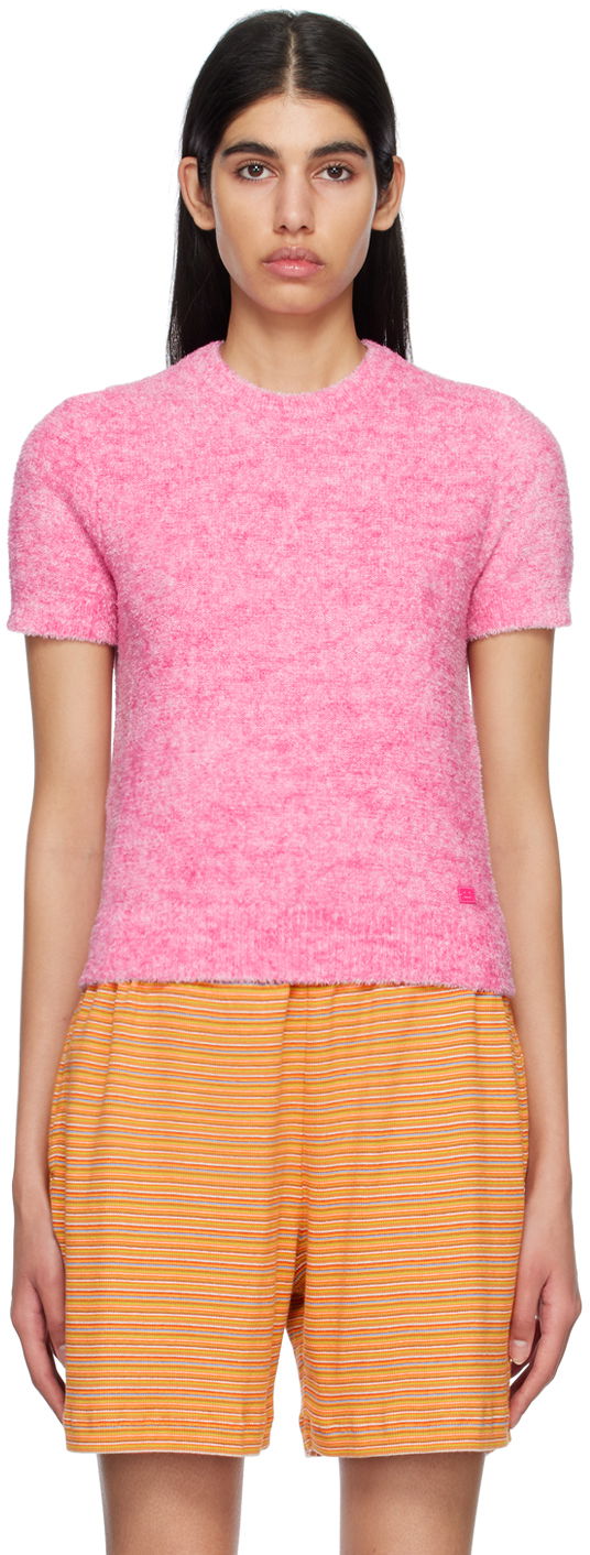 T-shirt Acne Studios Patch Sweater Tee Lyserød | C60062-, 0