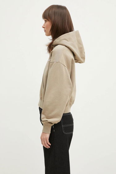 Sweatshirt Sporty & Rich Sporty & Rich Vendome Script Embroidered Cropped Hoodie Beige | ST074516232GY15, 1