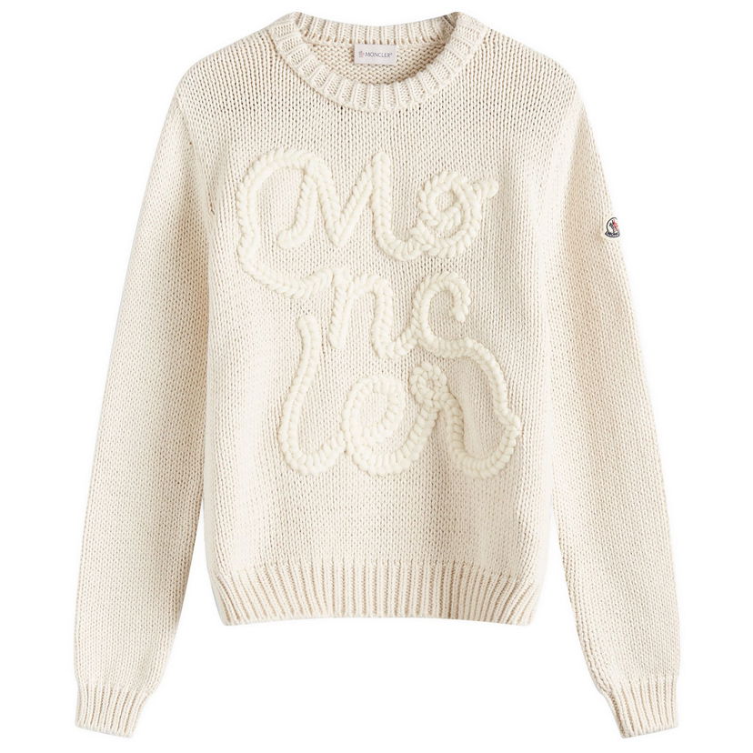 Sweater Moncler Women's Moncler Crew Neck Knitted Sweater Beige | 9C000-04-M5206-034