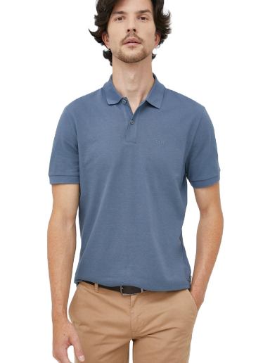 Polo skjorte BOSS Cotton Polo Shirt Blå | 50468301