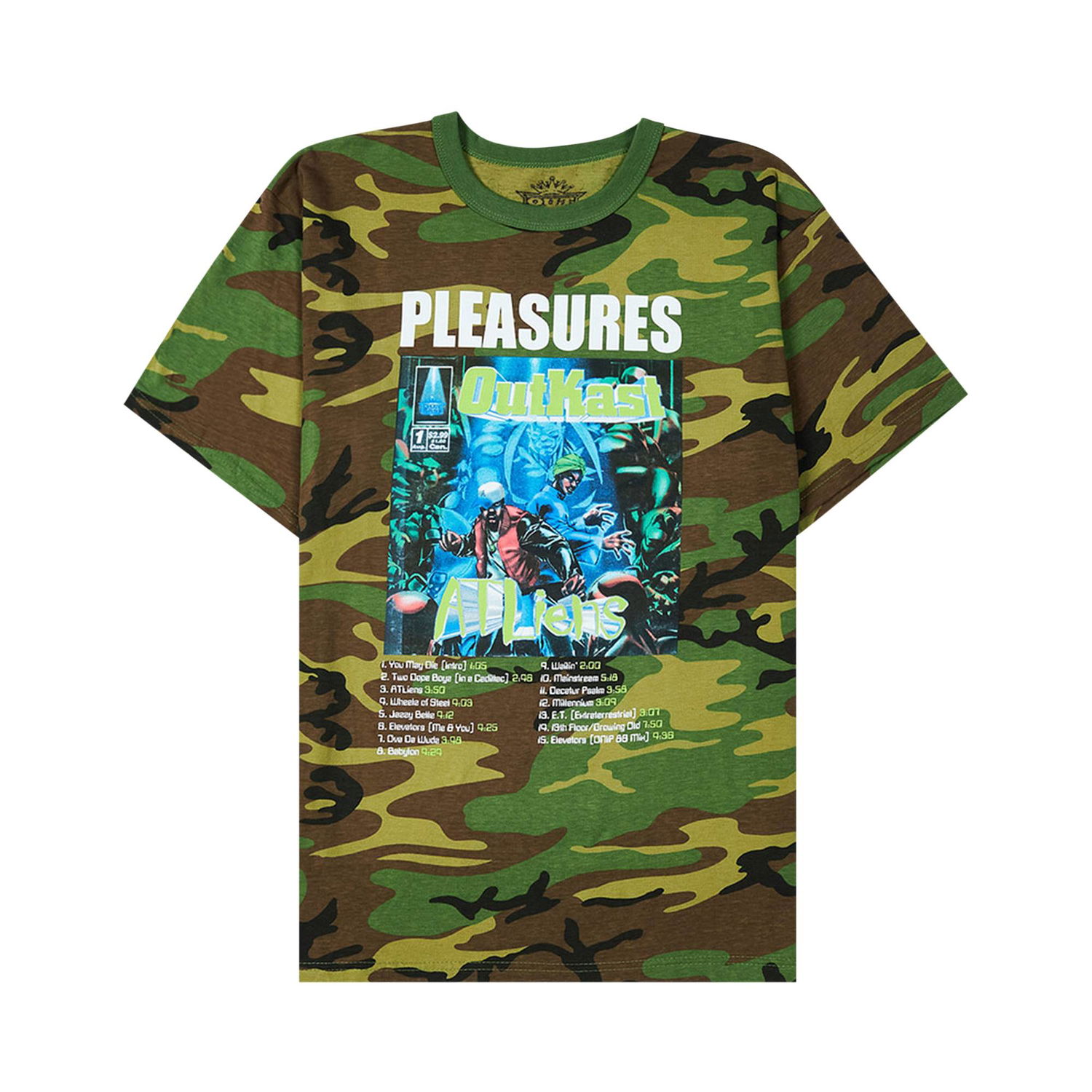 T-shirt Pleasures Atliens T-Shirt Flerfarvet | P22SP040 CAMO, 1