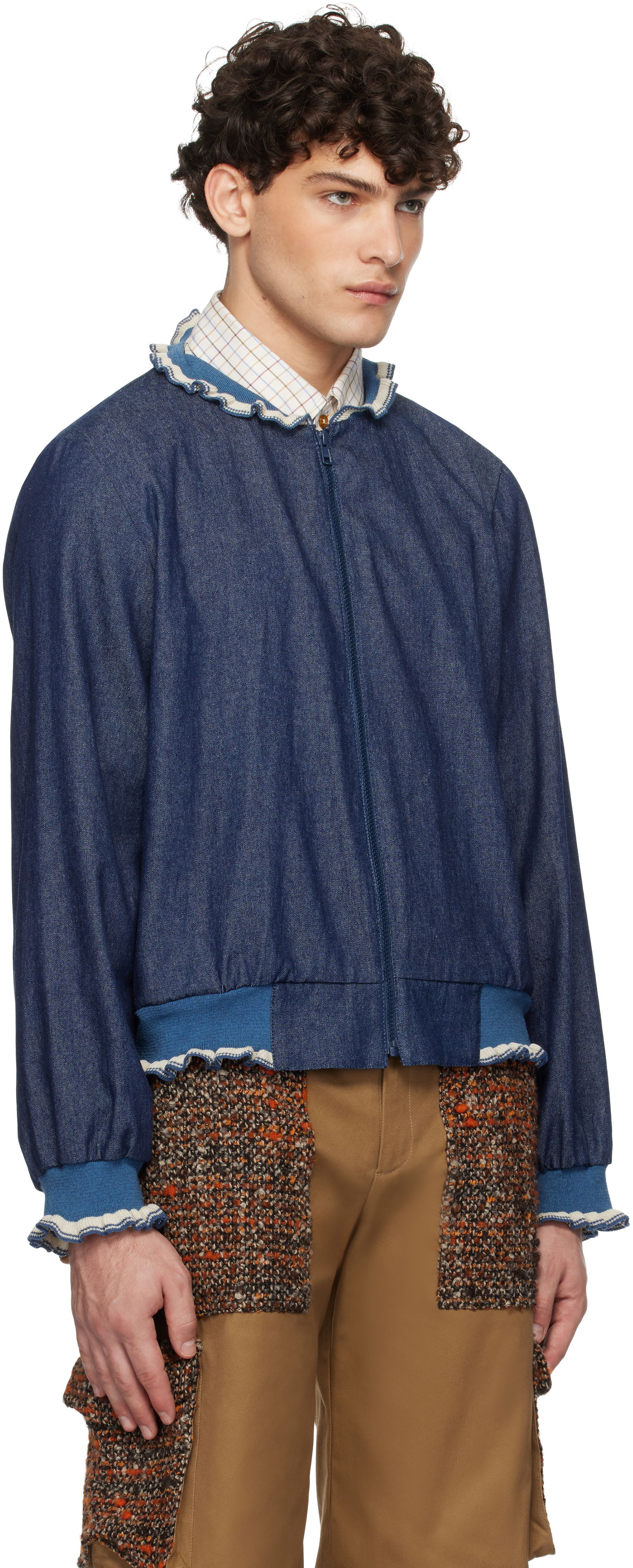 Bomberjakke Anna Sui Denim Bomber Jacket Blå | M1025J30, 1