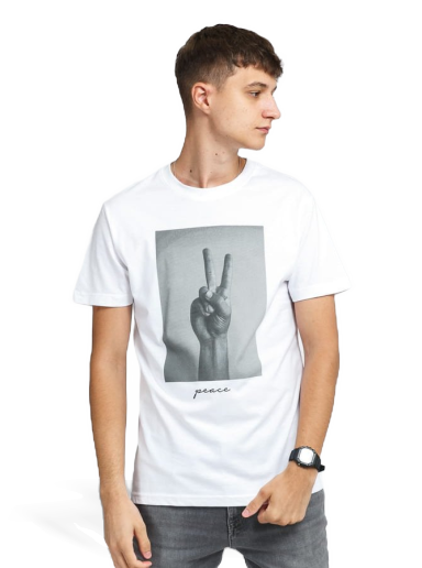 T-shirt Urban Classics Peace Sign Tee Hvid | MT1501 White