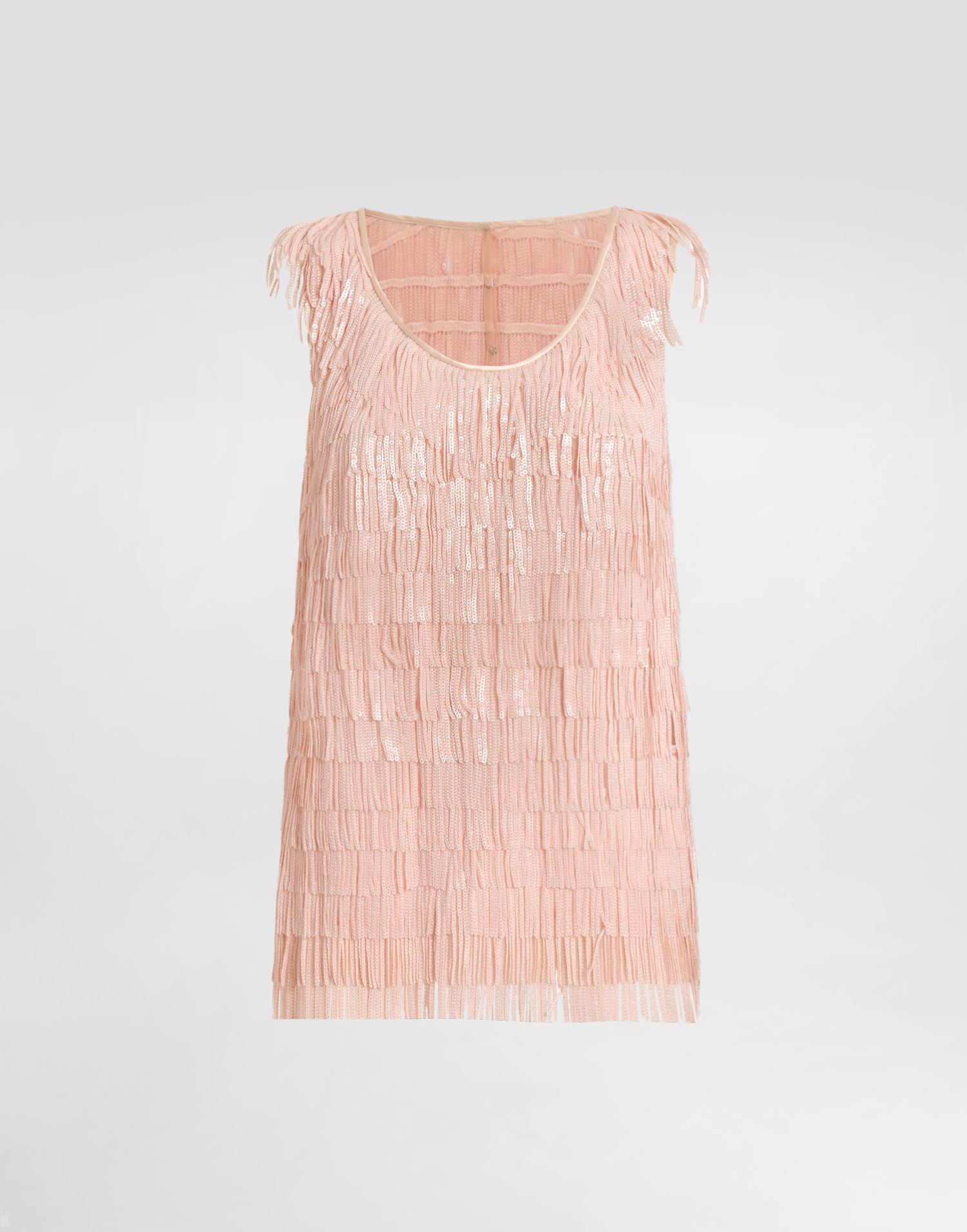 Tanktop Dolce & Gabbana Dolce & Gabbana Sleeveless Sequin Fringe Top Lyserød | F7AY0TFLSLRF1218, 0