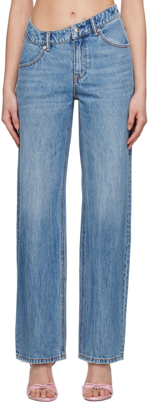 Jeans Alexander Wang Alexander Wang Asymmetric Slouchy Jeans Blå | 4DC2234548