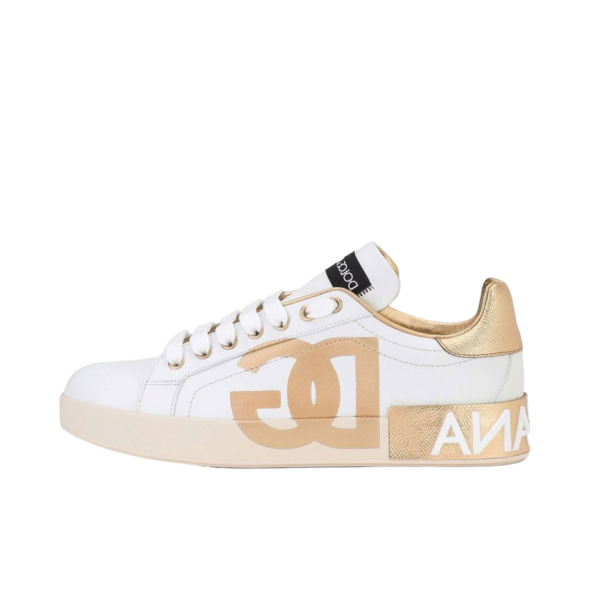 Sneakers og sko Dolce & Gabbana Portofino Logo Metallic Gold W Beige | CK1544B596089662