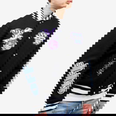 Bomberjakke Off-White Off-White Eagle Wool Varsity Jacket, Size Small Sort | OMEH053S25FAB0011049, 5