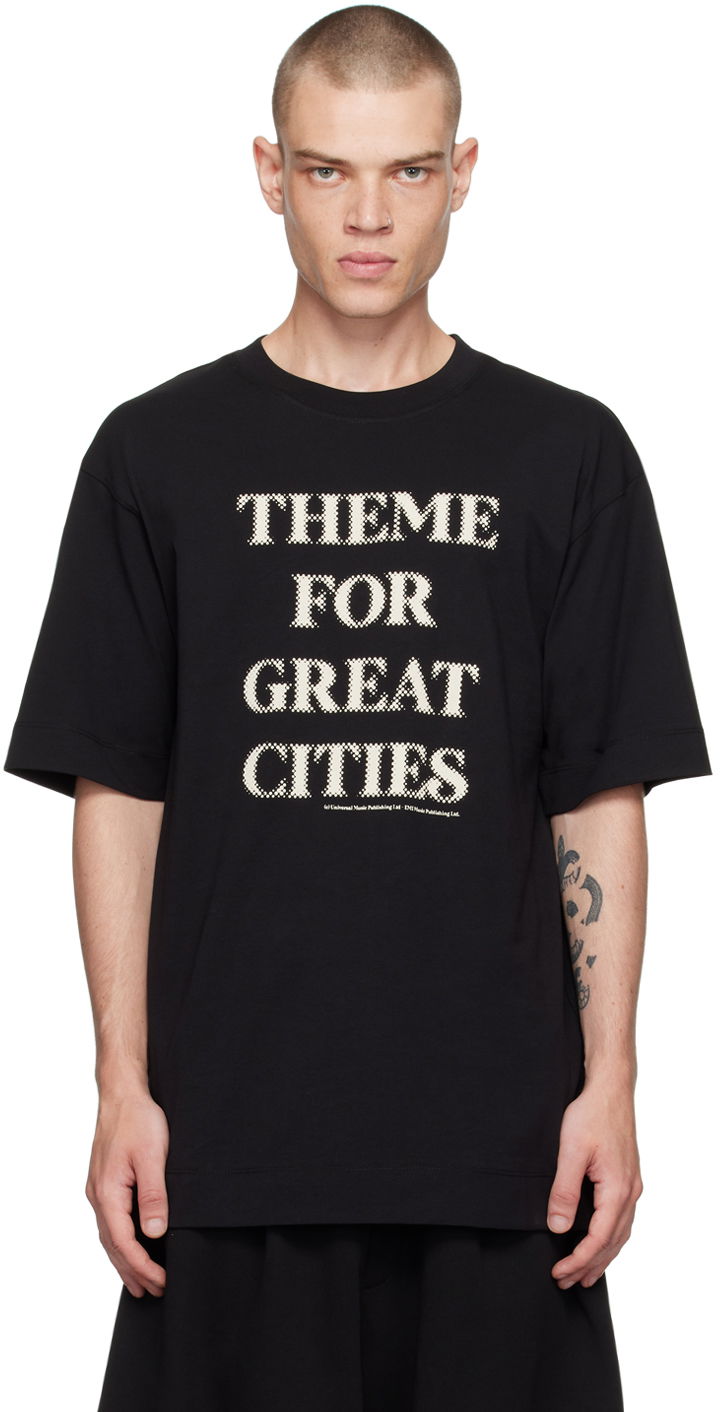T-shirt Dries Van Noten Theme Song Graphic Print Cotton T-Shirt Sort | 242-021111-9603