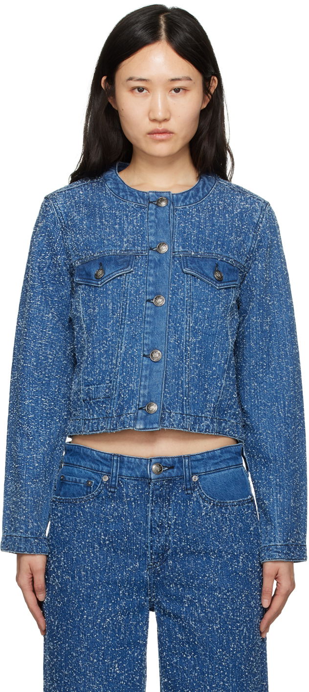 Jakke rag & bone Cora Denim Jacket Blå | WDD24S1438FTMT