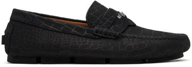 Sneakers og sko Versace Embossed Leather Driver Loafers Sort | 1013960_1A12292, 0