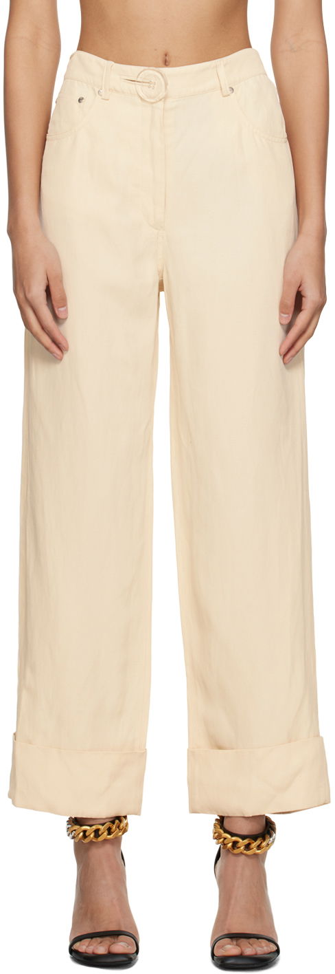 Bukser Stella McCartney Button Trousers Beige | 640049STA49, 0