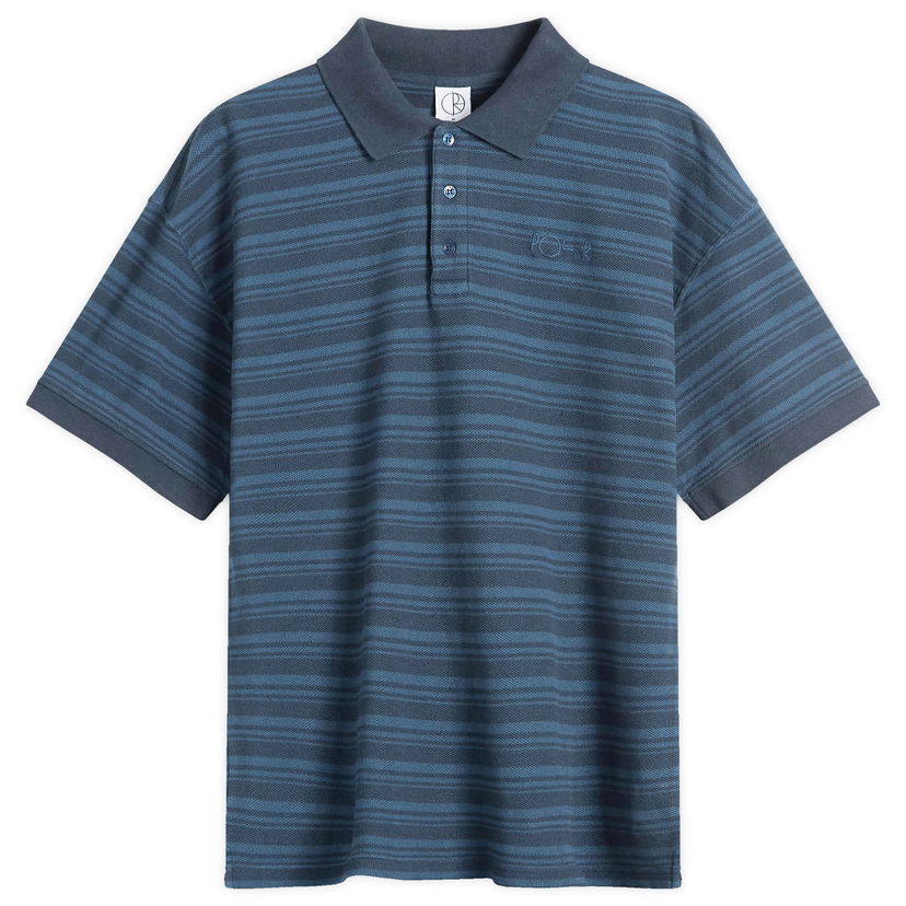 Polo skjorte Polar Skate Co. Men's Stripe Surf Polo Shirt, Large Blå | PSC-SP25-47