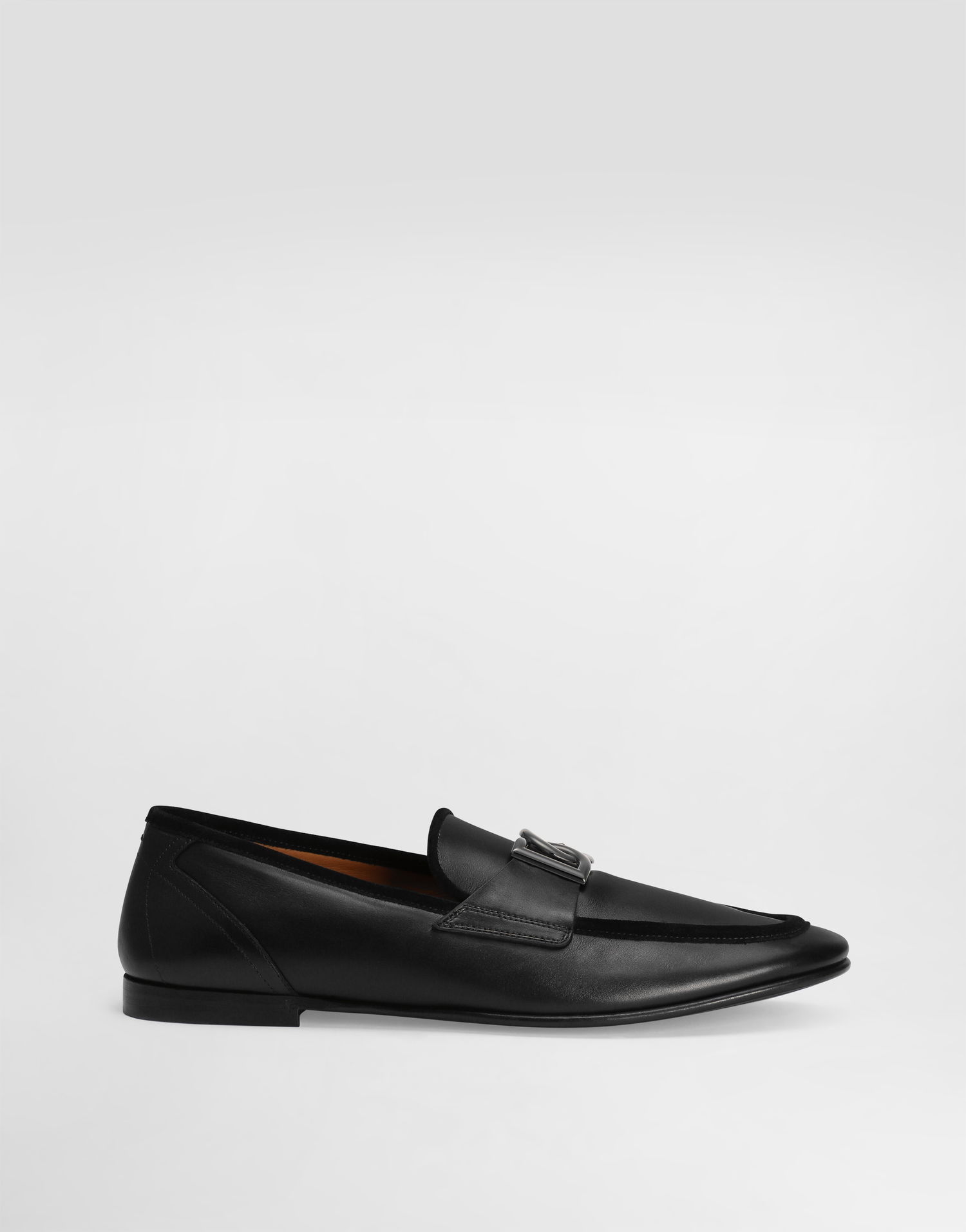 Tilbehør Dolce & Gabbana Dolce & Gabbana Calfskin Loafers with Metal Buckle Sort | A50462A6O7080999, 0