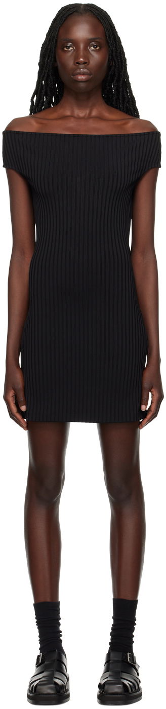 Kjole AMI Off-The-Shoulder Minidress Sort | FDR006.JE0009, 0