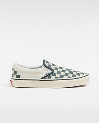 Classic Slip-on Checkerboard Shoes (checkerboard Green/true White) Unisex White, Size 2.5