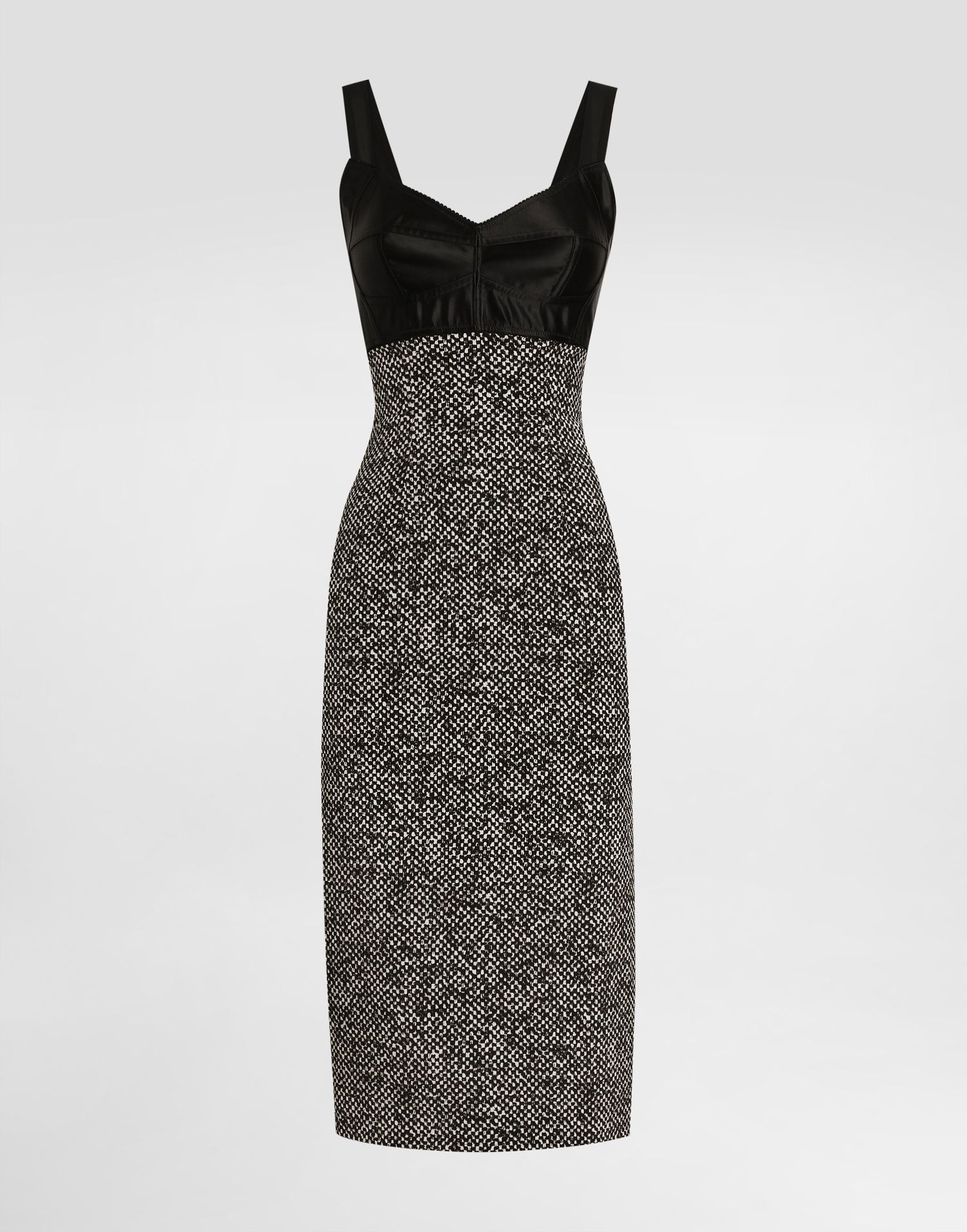 Kjole Dolce & Gabbana Dolce & Gabbana Heavy Crepe and Damier Print Dress Sort | F6TVSTFSA73HH5QU, 0