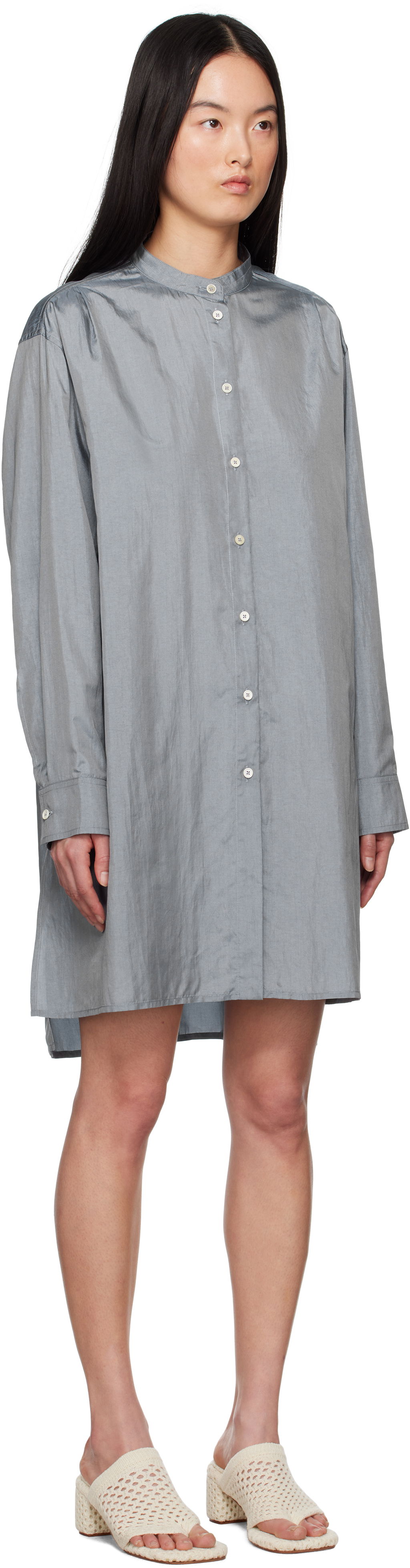 Kjole Jil Sander Jil Sander Band Collar Minidress Grå | J40DL0159_J70003, 1